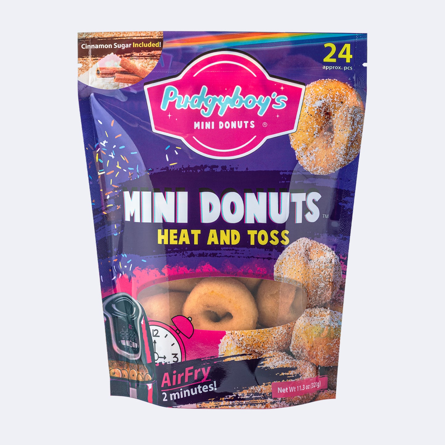 24 Pack Cinnamon Sugar - Heat and Toss Mini Donut Kit