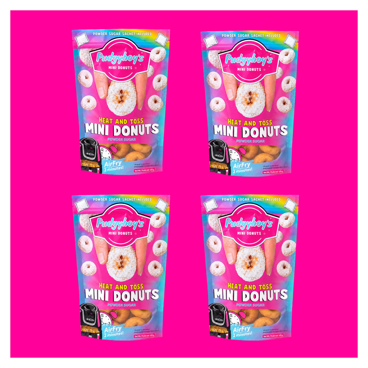 Powder Sugar Mini Donuts - 4 Bags