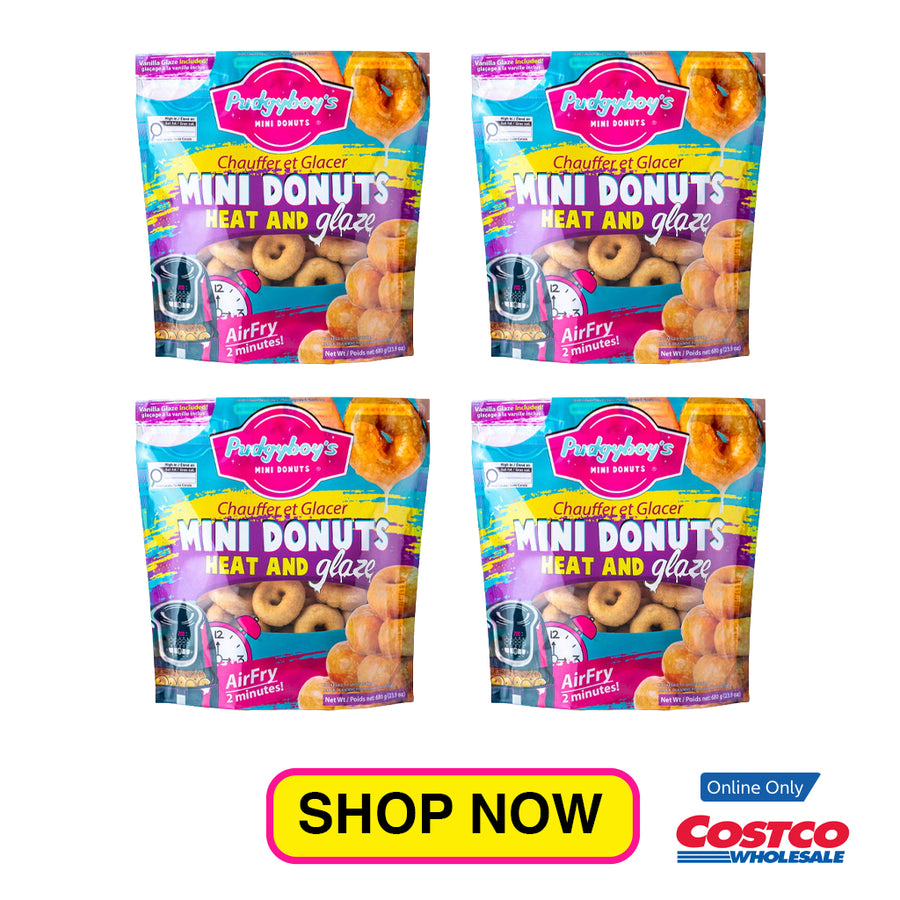 Pudgyboy’s Heat and Glaze Old Fashion Mini Donuts with Vanilla Glaze, 4-pack