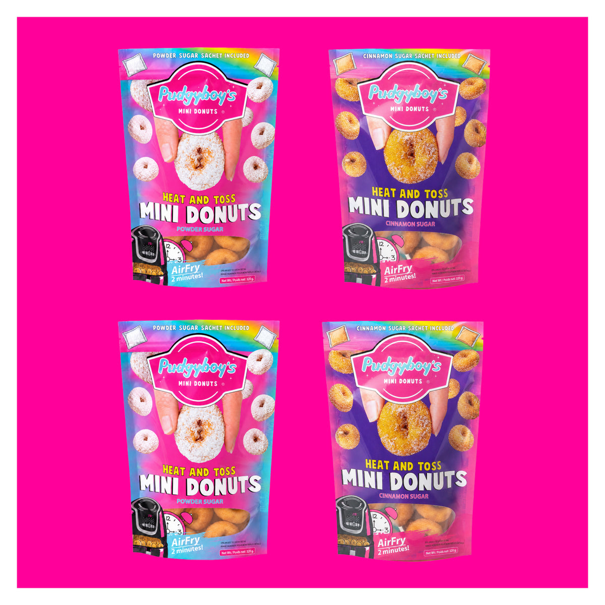 Powder Sugar & Cinnamon Sugar Mini Donuts - 4 bags